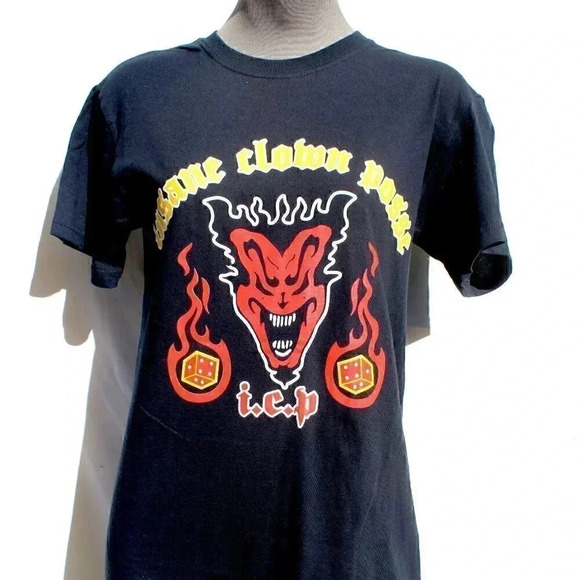 Vtg I.C.P. Insane Clown Posse Graphic Tee Black Concert T-Shirt Tee Shirt Small - Picture 1 of 3